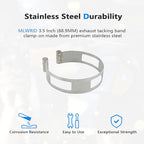 3.5 Inch (88.9MM) Stainless Steel Welding Tacking Band Clamp,Clamp-On Exhaust Pipe Tacking Band for Welding Fabrication