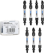 toolant 2 Inch Double-Ended Screwdriver Power Bit, 7 Pcs Impact Bit Set With Magnetic(PH2 & PH1 ; PH3 & PH0 ; SL1/4" & SL3/16"; SQ2 & SQ1;T25 & T20; T15 & T10; PH2 & SQ2),1/4 Hex Shank With Case
