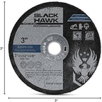 BHA Metal and Stainless Steel Cut Off Wheels for Die Grinders, 3” x 1/32” x 3/8” - 25 Pack