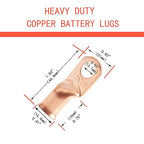 25pcs 1/0 AWG-1/2(M12) Battery Lugs,Ring Terminals,Terminal Connectors,Heavy Duty Cable Lugs,1/0 Gauge Copper Ring Terminals Battery Cable Ends