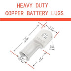 25Pcs 1/0 AWG 5/16"(M8) Stud Tinned Copper Ring Terminals Battery Cable Ends Wire Lugs 1/0 Gauge Battery Cable Lugs Heavy Duty Cable Lugs Bare Copper Eyelets Tubular Ring Terminal Connectors