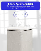 Trash Can with Lid, 10 L Bathroom Waste Bin, Small Pedal Bin, Stainless Steel Garbage Can for Bathroom, Bedroom and Office, White