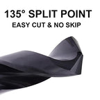 9/16 Cobalt Drill Bit for Metal and Hardened Steel, 1/2 Inch Reduced Shank M35 HSS Twist Jobber Drill Bits, with Index Storage Case