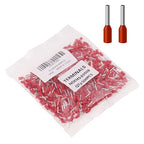 22AWG/0.5mm² Wire Ferrules Red, 500pcs 22AWG Terminal Connector Kit, Wire Insulated Cord Pin Ends Terminals for Electric, Industrial, Chemical Industry, Power Control System, etc.