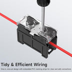 2Pcs DIN Rail Terminal Blocks with Cover, IN60BK 600V 90A 22mm² Electrical Connection Terminals, 4Pcs 14-12 AWG Insulated Fork Spade Wire Connectors & 3.15 Inch DIN Rail Included