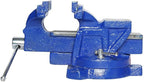 4-Inch Bench Iron Vice Heavy Duty Steel Bench Vise with Swivel Base Professional Germany Iron Design Durable Blue Finish for Workshop Use E-2014