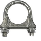 Universal Heavy Duty 1-1/2 Inch Stainless Exhaust U-Bolt Clamp, 1.5 Inch Muffler U Clamps Saddle Design with Reinforced Ribs