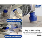 SHDIATOOL Diamond Drill Core Bits,Tile Drilling Core Hole Saw Cutter Beveling Chamfer for Porcelain Marble Ceramic Granite with Hexagon Shank Adapter 10pcs(6/6/8/20/25/35/50/20MM/2INCH/HEX)