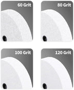 POWERTEC Bench Grinder Wheel 8 Inch White 80 Grit, White Aluminum Oxide Grinding Wheel for Bench and Pedestal Grinder, 1" Thick 5/8" Arbor, Sharpening & Shaping Drill Bits, Blade, Chisel, 2PK (15552)