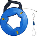 Fish Tape Steel Wire Puller 4mm 67-Foot With a wire storage caseWire-through tool Twist-shaped wire for wiring, and incoming lines in the attic, etc Dual Range for Broad Application[4mm 67-Foot]