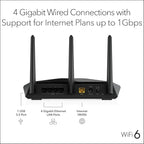 NETGEAR Nighthawk WiFi 6 Router (RAX30) - Security Features, 5-Stream Dual-Band Gigabit Router, AX2400 Wireless Speed (Up to 2.4 Gbps), Covers Up to 2,000 sq.ft. and 20 Devices
