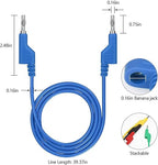 Linkstyle 30PCS Multimeter Test Leads Sets, Banana Plug Test Leads Alligator Clips, Back Piercing Probe Kit with Box for Automotive Diagnostics Electronics