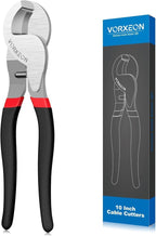 Cable Cutters 10 Inches Black, Heavy Duty High Leverage Cutter Tool Big Wire Cutters for Aluminum, Copper, Communications and Ethernet Cable