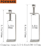 Heavy Duty C Clamps 4.6In for Mounting, Metal Stainless Steel U Clamp for Metal Working Small Desk Clamp with Stable Wide Jaw Opening & Protective Pads/I-Beam Design (2pcs)