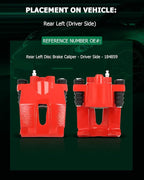 SCITOO Rear Left Brake Caliper Without Bracket 184859 Red Compatible For Ford For F-150 2004-2011 For Ford For Lobo 2005-2009 For Lincoln Mark LT 2006-2008 2010-2011