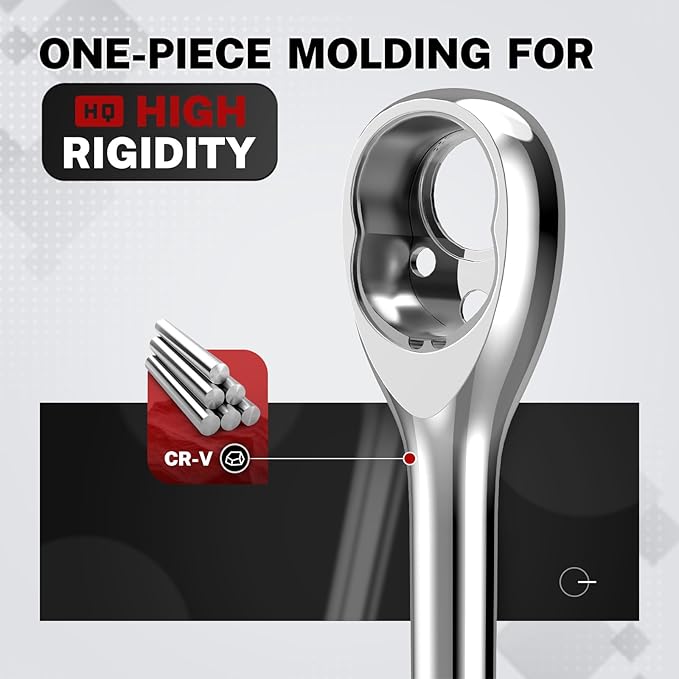 TOMMARS 3/8 inch Drive Ratchet, 72-Tooth Quick-Release Socket Ratchet Wrench Handle Reversible