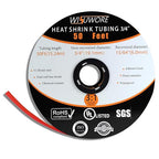3/4" Heat Shrink Tubing, 3:1 Heat Shrinkable Tubing with Adhesive Lining Eco-Friendly Flame Retardancy Marine Grade Sleeving Tube Wrap Cable Wire 50 Feet Roll Red