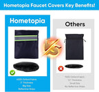 6 Pack Outdoor Faucet Covers for Winter - Pro 6.7" W x 8.3" H Outdoor Water Faucet Cover Socks for Winter Freeze Protection Pipe Insulation Reusable Waterproof Insulated Spigot backflow Cover,Black