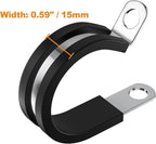 100 PCS 3/4 Inch Cable Clamps - 304 Stainless Steel, Insulated, Hose, Pipe, Sturdy, Wire Clamps