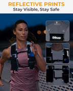 Running Vest for Women Men, Lightweight Hydration Runner Vest with Transparent Waterproof Phone Pocket, 17oz Soft Flask, Adjustable Chest Straps Reflective Backpack for Hiking Cycling Jogging