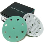 5-Inch 9-Hole 150 Grit Sanding Discs - Heavy-Duty Hook & Loop Film Discs - Sandpaper for Random Orbital Sanders - 50 Pack Box