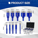 SHDIATOOL 10-Piece Diamond Core Drill Bit Set, 6/8/10/12/20/25/28/32/35mm for Porcelain, Marble, Ceramic, Granite – Tile Drilling Hole Saw Kit with 1/4" Carbide Positioning Drill Bit