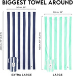 Dock & Bay Customized Beach Towel - Quick Dry, Sand Free - Compact, Lightweight - 100% Recycled - Includes Bag - Cabana - Bondi Blue - Large