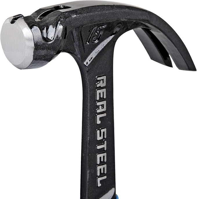 Real Steel 15 Oz One Piece Forged Curve Claw Framing Hammer with Cushion Grip 0516