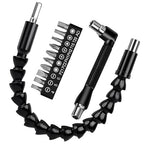 Flexible Drill Bit Extension, 11.6 Inch Super Bit Screwdriver Kit, Manual 90 Right Angle Drill Attachment, 1/4 Flexible for Drill, Screwdriver Bit Set