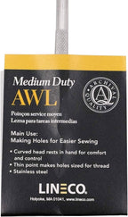 Lineco, Medium Duty Awl, Fine Point with Stainless Steel Straight Handle, for Sewing and Bookbinding