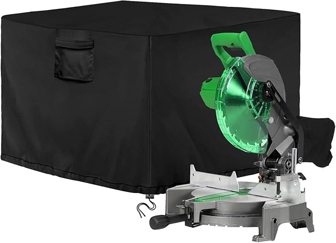 Miter Saw Cover Portable Table Saw Cover Fit for Most Planers Machine Tools to Prevent Table Saw Rust Waterproof and Dustproof 24"D x 27"W x 19"H Black