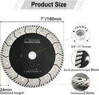 SHDIATOOL 7 Inch Granite Turbo Cutting Blades Two-in-One Design Cut Grind Sharpen Marble Concrete and Bricks