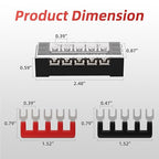 APIELE 15A Screw Terminal Block 5 Position Dual Row Covered 5 Position Pre-Insulated Terminal Barrier Strips (5PCS 15A 5P+5PCS Wiring Strips)