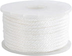 White Nylon Rope 1/4inch 100ft Braided Multi-Purpose Ropes for Outdoor&Indoor Heavy Duty for Camping, Boat, Garden, Clothesline, Marine, Soft & Flexible, High Tensile Strength