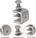 Stainless Steel C Clamps, Mini Tiger Clamp Set for Mounting, Heavy Duty Metal U Clamps, Small Desk G-Clamp with 0.79 Inch Stable Wide Jaw Opening for Metal Working Woodworking Welding Building (6pcs)