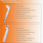 Adjustable C Spanner Hook Wrench Tool, Chrome Vanadium 3/4-2"(19-51Mm)+2-4 3/4"(51-121Mm) Spanner Set-Used to Tighten Side Slot Nuts on Collars, Lock Nuts and Bearings Collets