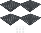 findmall 4Pack 12 x 12 Metal Black Wall Pegboard Panels Heavy Duty Peg Board for Tool Organizatio Garage Workbench Shed Craft Room kitchen Drawers