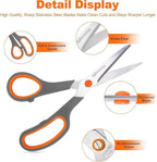 Scissors for Office School Supplies, Hnncugty 8" Scissors All Purpose Bulk Set of 6-Pack, Sharp Shears for Home Craft Sewing Fabric Middle School Student Teacher Supplies, Comfort Right/Left Handed