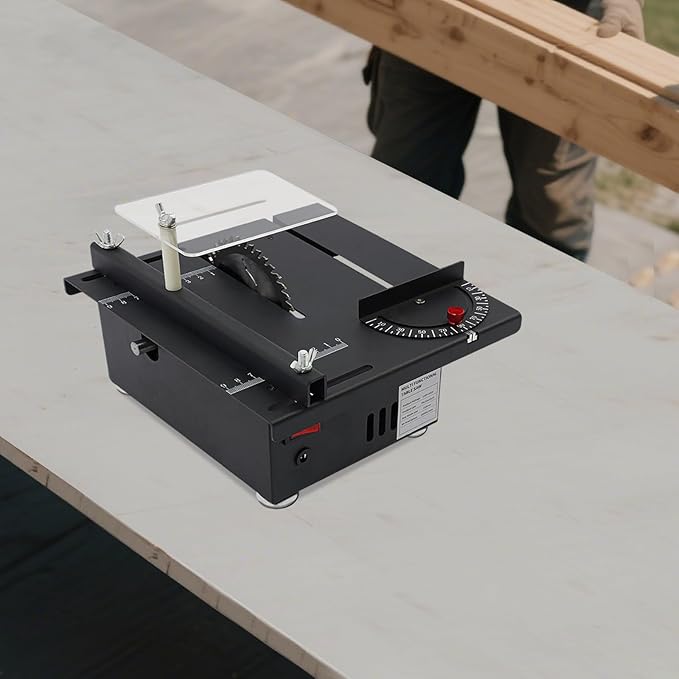3000RPM Portable Sliding Cut-Off Table Saw | 0-90° Adjustable Mini Cutter for Wood, Plastic & Model Crafts | DIY Woodworking Tool