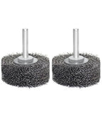 Wire Wheel Brush 2x7/8in for Drill 2Pack, Heavy Duty Carbon Steel Wire Brushes for Rust,Paint,Oxides,Corrosion Removal 1/4in Shank Drill Rotary Attachment