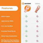 SELTERM 25pcs 4/0 AWG(XL) 5/16" Stud Battery Lugs,Ring Terminals,Heavy Duty Copper Wire Lugs,Battery Cable Ends,0000 Gauge Ring Terminal Connectors,UL Bare Copper Eyelets Electrical Battery Cable Lugs