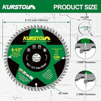 Circular Saw Blade 6-1/2 Inch - 60T ABT Wood Cutting Saw Blade with 4/5” Arbor for Wood, Plastic, Plywood, Particle Boards, Multilayer Boards(2 Pack)