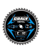 CRALY 8 Inch 42 Teeth Steel and Ferrous Metal Cutting Circular Saw Blade, 5/8 Inch Arbor, Thin Kerf, Professional Carbide Tipped Blade for Angle Iron, Threaded Rod, EMT Conduit(C0842MC)