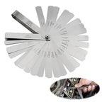32 Blades Stainless Steel Feeler Gauge for Valves 0.0008-0.04" (0.02-1.00mm) Universal Standard SAE and Metric Offset Valve Thickness Gauge for Spark Plug Piston Measuring Gap Width or Thickness