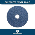 Benchmark Abrasives 5 Inch Sanding Discs Resin Fiber Zirconia Grinding Disc for Grinding, Stripping on Wood, Fiberglass, Steel, Metal, 7/8" Arbor Angle Grinder Sanding Disc, 25 Pack - 36 Grit
