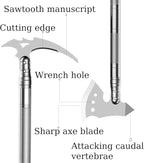 Survival Shovel Camping Tools Folding Portable Survival Gear Tactical Axe Multitool with Hard Carrying Case for Outdoor, Car Emergency, Camping Adventures