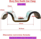 6pcs 8mm(1/3 inch) Double Line Clamp Heavy Duty 1 Hole Conduit Strap 304 Stainless Steel M-Type Pipe Strap For Wire Pipe Cord Installation