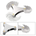 Haploon 6Pcs Pitch Cutting Gauge,Stainless Steel Screw Thread Pitch Gauge Tool Set, 3 Pieces Center Gage,1 America SAE Type,1 Metric & America SAE Type,1 Metric Imperial US for Industrial Measurement