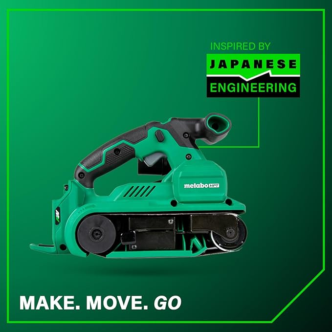 Metabo HPT 36V MultiVolt Cordless Brushless 3" x 21" Belt Sander, Power Sander Kit, Variable Speed, Auto Mode, Compatible with 18V/36V Metabo HPT Battery or AC Adapter, Tool Body Only, SB3608DAQ4
