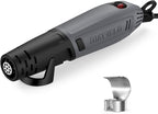 DIAFIELD Mini Heat Gun, 2 Temp Setting 302℉-842℉ Fast Heat Hot Air Gun Tool with Reflector Nozzle and 5.9Ft Cable Overload Protection for Epoxy Resin, Craft, Embossing, Shrink Wrapping & DIY